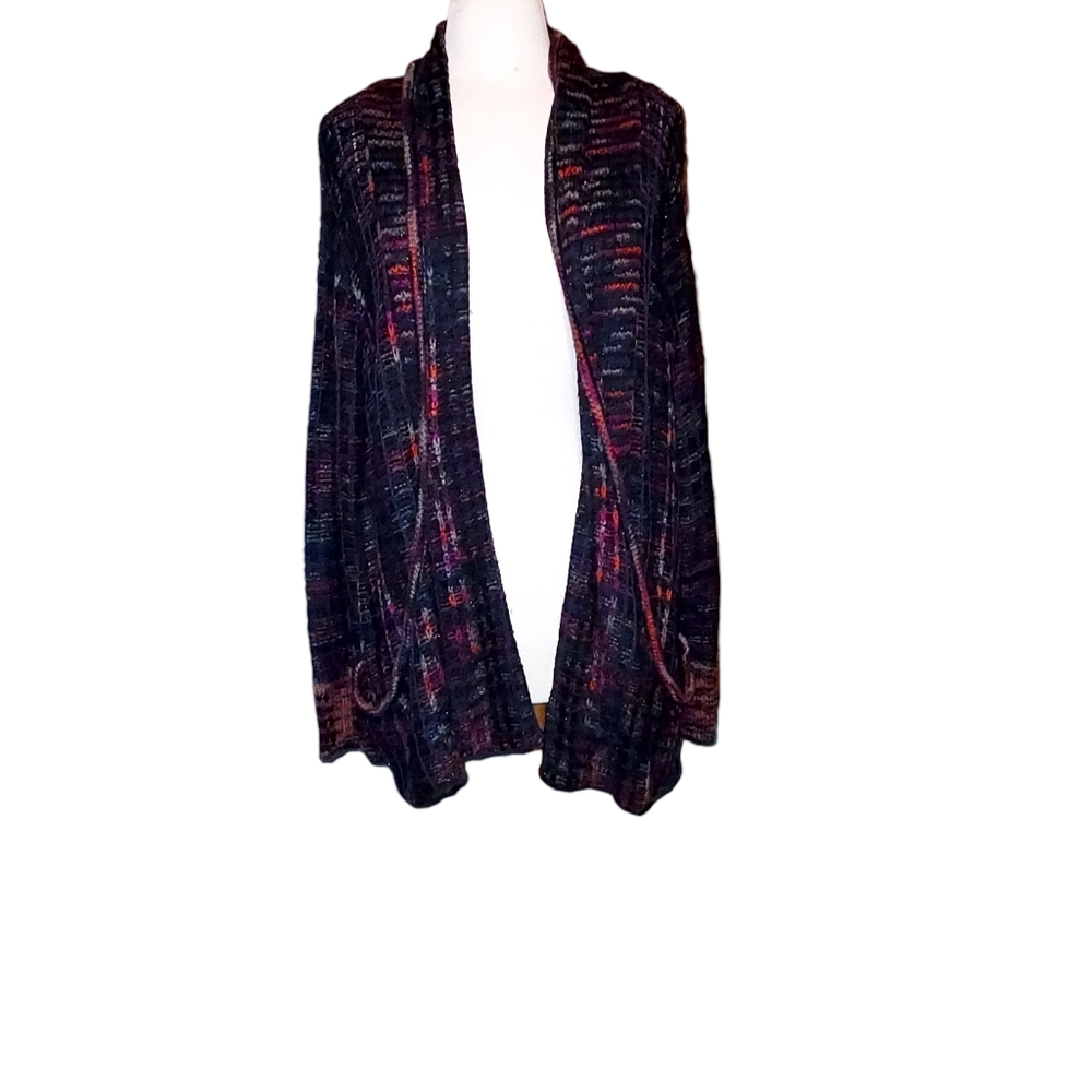 love scarlett 2x Cardigan Sweater Knot Open Front Multicolor Chunky. Slo…